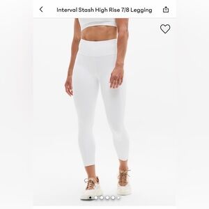 Athleta Interval Stash 7/8 Tight Leggings in White